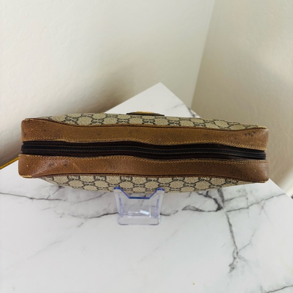 Vintage Gucci GG Plus Monogram Canvas and Leather Vanity Zipper Pouch - Picture 6 of 16